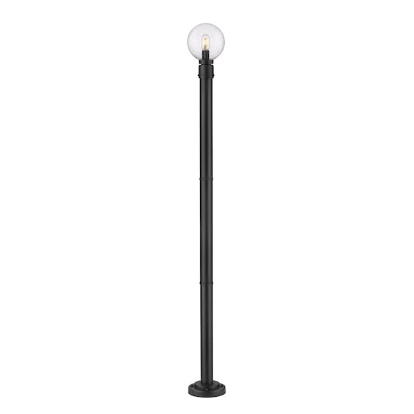 Z-Lite Laurent Outdoor Post Mounted Fixture, 1-Light, 9 In.W x 85.25 In.H, Black/Clear Seedy 599PHM-567P-BK - main